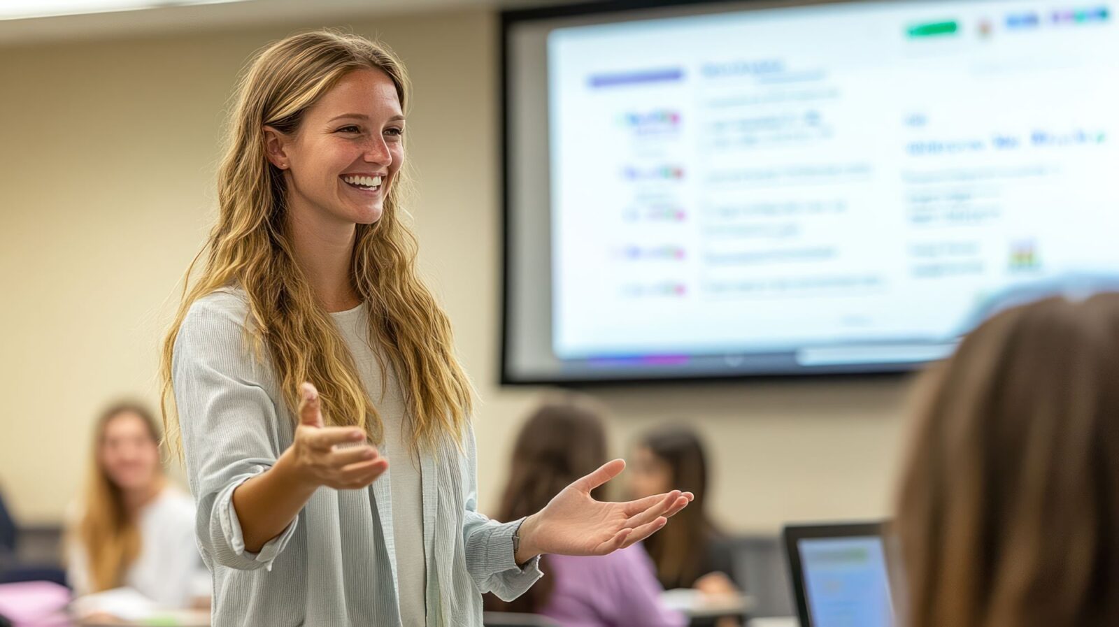Woman presenting on personal branding
