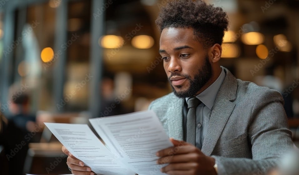 Candidate reviewing resume